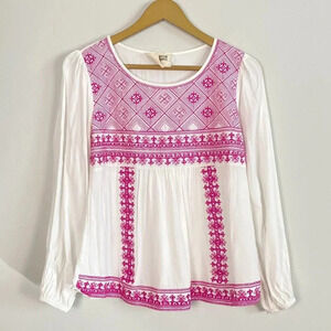 Savanna Jane Purple Embroidered Boho Chic Top